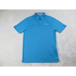 Under Armour Polo Shirt Mens Small Blue Loose Fish Heat Gear Lightweight Casual*